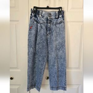 Vintage 80s Wranco Womens High Waist Acid Wash Jeans Size Large 30-32
